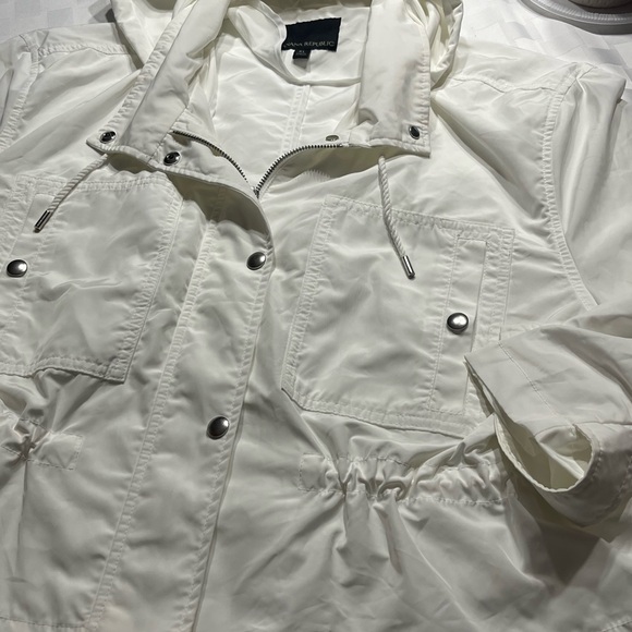 Banana Republic White Utility Jacket Lightweight Safari Style - Picture 5 of 7
